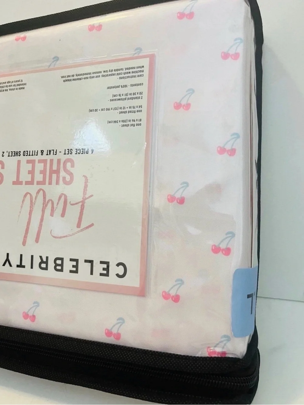 Celebrity Pink Full Size Sheet Set Soft Pink with Cherries